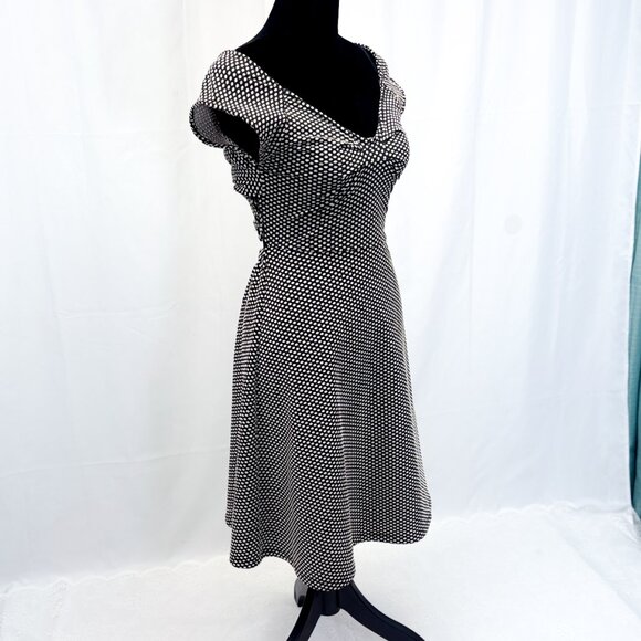 Alythea Brand 70s Hobnobber Style Dress Criss Cross Back Fit n Flare Type - Picture 3 of 15